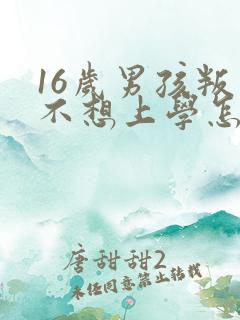 16岁男孩叛逆不想上学怎么办