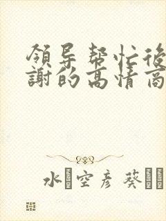 领导帮忙后说感谢的高情商话