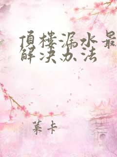 顶楼漏水最好的解决办法