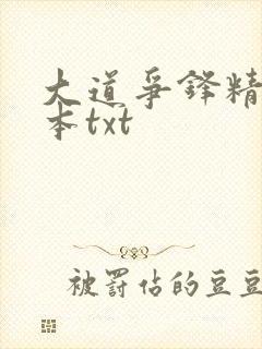 大道争锋精校全本txt