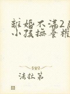 离婚不满2岁的小孩抚养权归谁