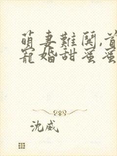 萌妻难哄,首席宠婚甜蜜蜜小说