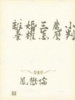 离婚三岁小孩抚养权怎么判定