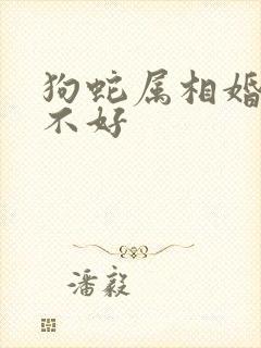 狗蛇属相婚配好不好