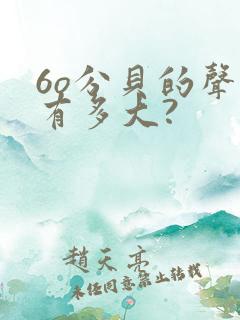 6o分贝的声音有多大?