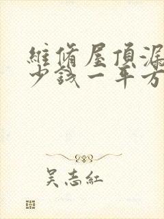 维修屋顶漏水多少钱一平方