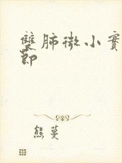 双肺微小实性结节