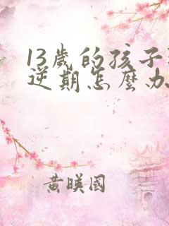 13岁的孩子叛逆期怎么办男孩