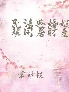 民法典婚姻法新规同居财产分割