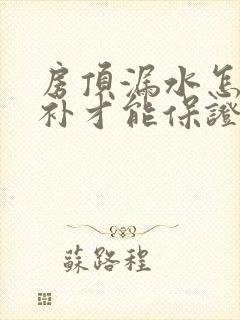 房顶漏水怎么修补才能保证彻底不漏耐用