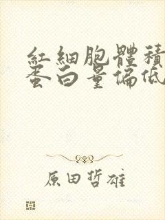 红细胞体积血红蛋白量偏低