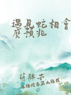 遇见蛇相会是什么预兆