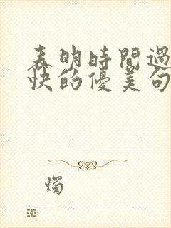 表明时间过得很快的优美句子