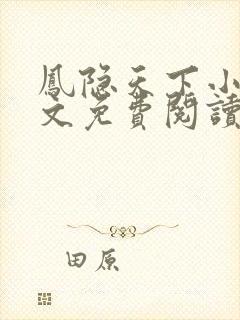 凤隐天下小说全文免费阅读