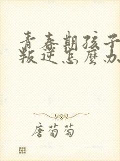 青春期孩子特别叛逆怎么办