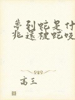 梦到蛇是什么预兆还被蛇咬了一口