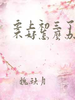 要上初三了成绩不好怎么办