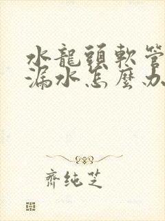 水龙头软管接头漏水怎么办