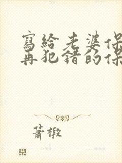 写给老婆保证不再犯错的保证书