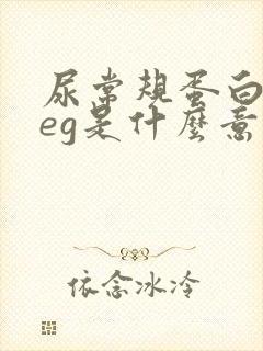 尿常规蛋白质neg是什么意思