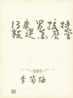 13岁男孩特别叛逆怎么管教