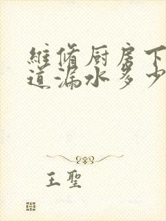 维修厨房下水管道漏水多少钱