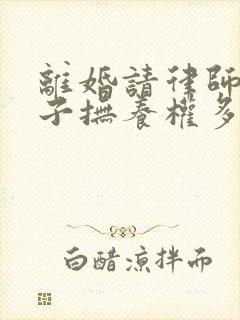 离婚请律师要孩子抚养权多少钱