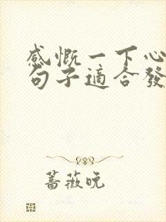 感慨一下心情的句子适合发朋友圈