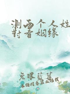 测两个人姓名配对看姻缘