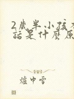 2岁半小孩不说话是什么原因