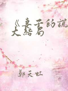 《妻子的谎言》大结局