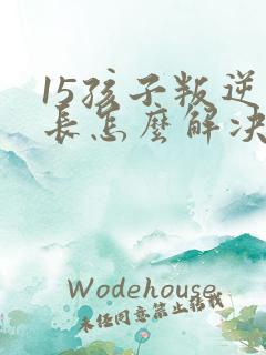 15孩子叛逆家长怎么解决