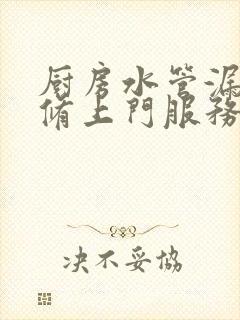 厨房水管漏水维修上门服务