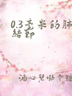 0.3毫米的肺结节