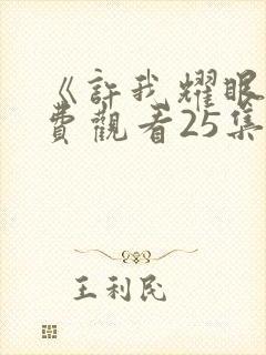 《许我耀眼》免费观看25集电视剧