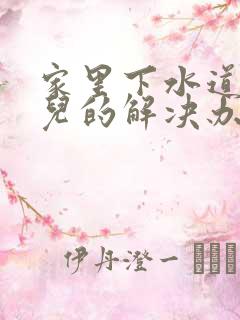 家里下水道反味儿的解决办法