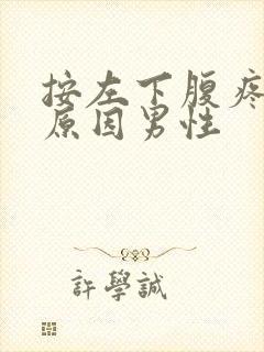 按左下腹疼痛的原因男性