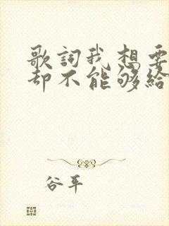 歌词我想要的你却不能够给你我全部