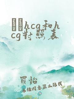 β–hcg和hcg对照表