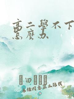 高二学不下去了怎么办