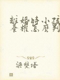 离婚时小孩的抚养权怎么判