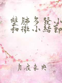 双肺多发小结节和微小结节