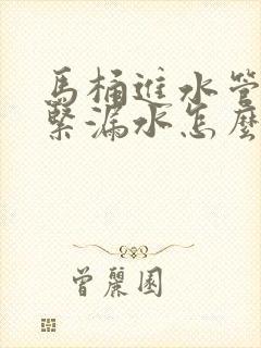 马桶进水管拧不紧漏水怎么办