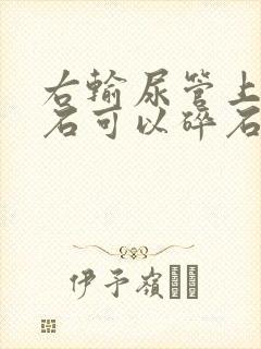 右输尿管上段结石可以碎石吗