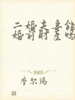 二婚夫妻能分割婚前财产吗