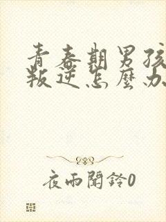 青春期男孩严重叛逆怎么办