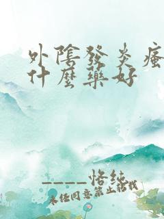 外阴发炎瘙痒用什么药好