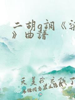 二胡g调《梁祝》曲谱