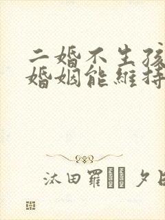 二婚不生孩子的婚姻能维持吗