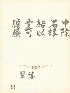 胆囊结石中药治疗可以根除吗